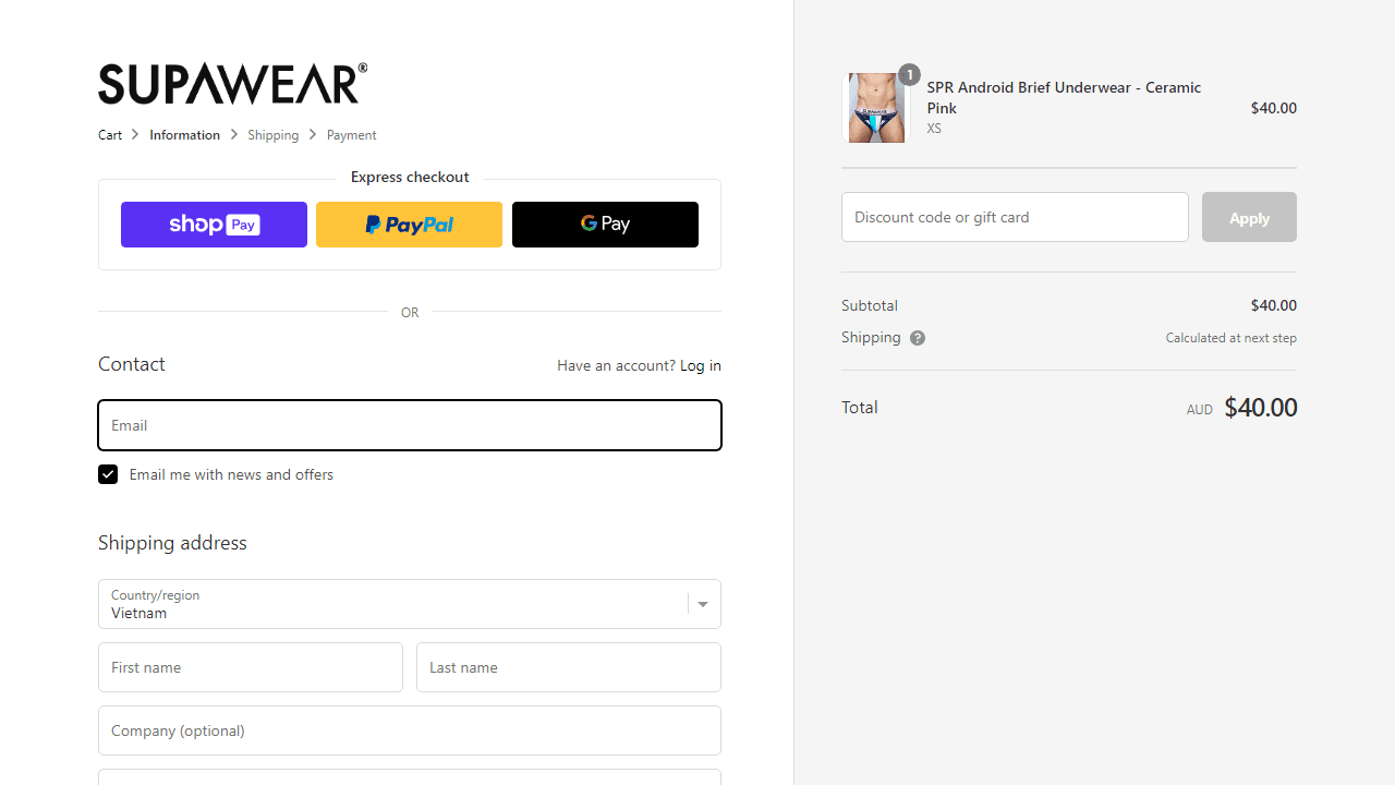 How to apply Supawear coupon code